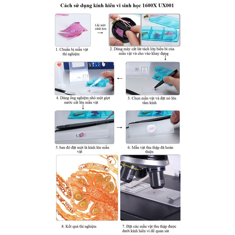 Kính hiển vi sinh học 1600X UX001