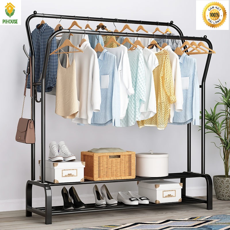 Kệ Treo Quần Áo, Giá Treo Quần Áo Làm Tủ Quần Áo Trống Khung Thép Phong Cách Hàn Quốc Nhập Khẩu