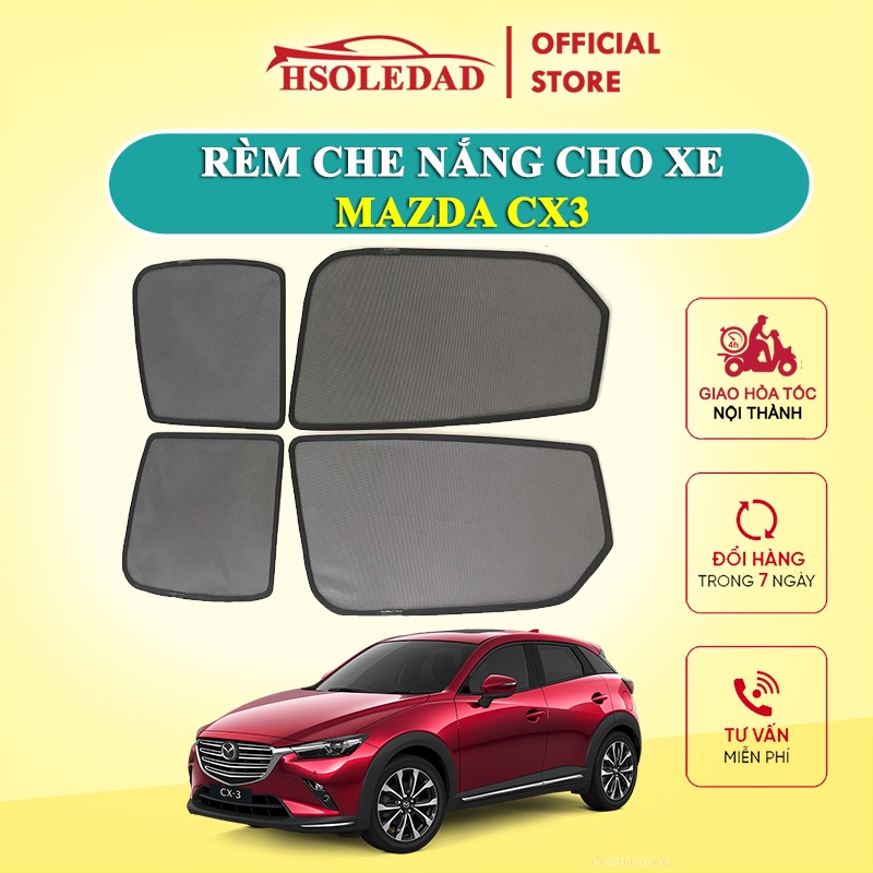 Rèm che nắng nam châm cho xe Mazda CX3, bộ 4 tấm cho 4 cửa, hàng loại 1 cao cấp nhất, vừa khít kính