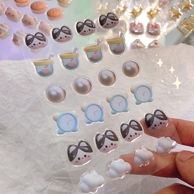 Bộ 3 Tấm Nhãn Dán Hoạt Hình 3D Xinh Xắn