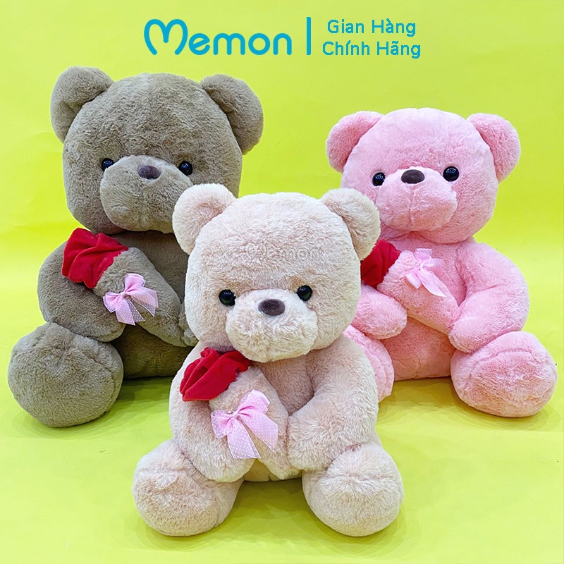 [Mã LIFEMALL2505 giảm 10% đơn 250K] Gấu Bông Teddy Ôm Hoa Dễ Thương Cao Cấp Memon