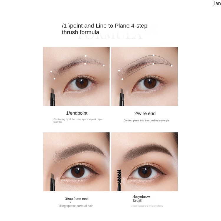 Bút Chì Kẻ Lông Mày Hai Đầu Tam Giác Siêu Mịn Kháng Nước Chống Mồ Hôi Lâu Trôi Không Lem Nhòe