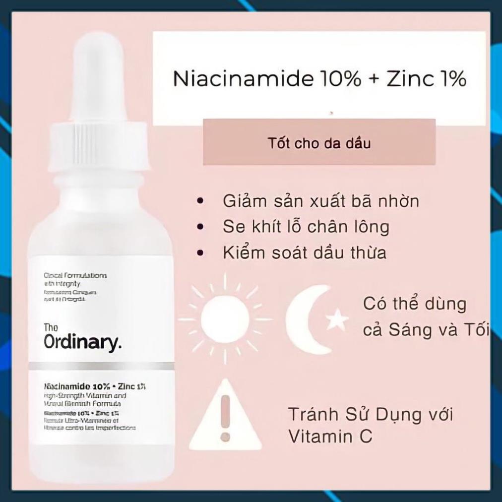 Tinh chất Serum The Ordinary Niacinamide 10% + Zinc 1% siêu dưỡng da ⭐