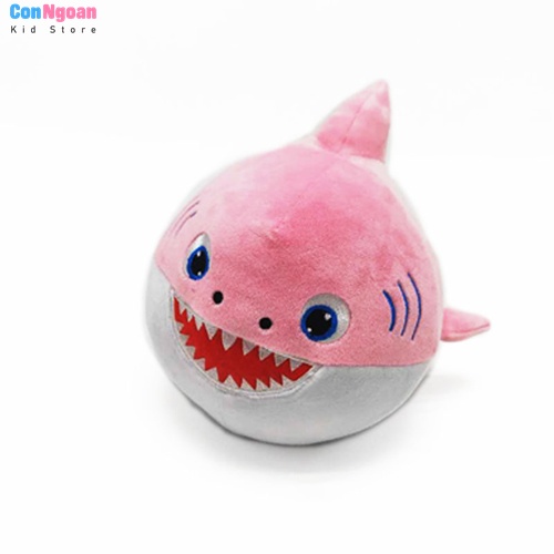 Thú nhồi bông gia đình cá mập Baby Shark có đèn phát nhạc đu đu đu cỡ vừa 15cm - MSC53