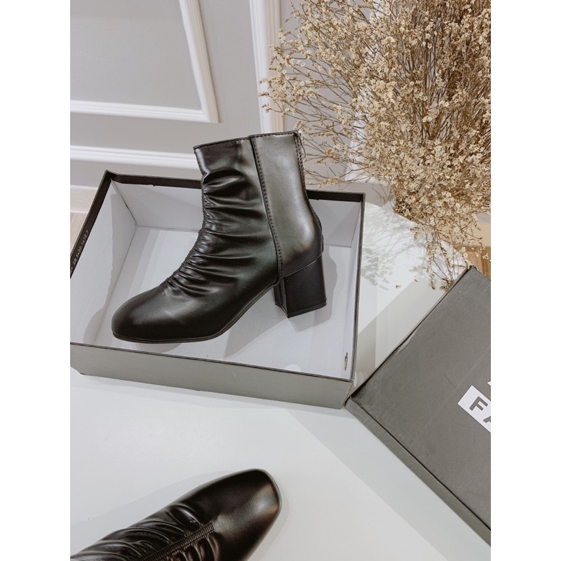 BOOTS DA NGẮN CỔ GÓT 6cm sẵn hàng