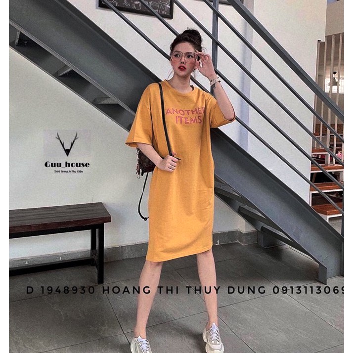 Đầm suông nữ , váy suông Another cộc tay cổ tròn chất liệu cotton mịn mát form rộng mặc được bầu có size | BigBuy360 - bigbuy360.vn