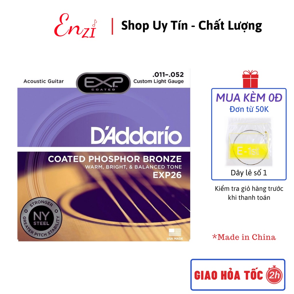 Dây đàn guitar Acoustic D Addario EJ13 80 20 bronze EXP26 EZ910 EZ920 EZ900 dây đàn ghita sắt chất lương Enzi