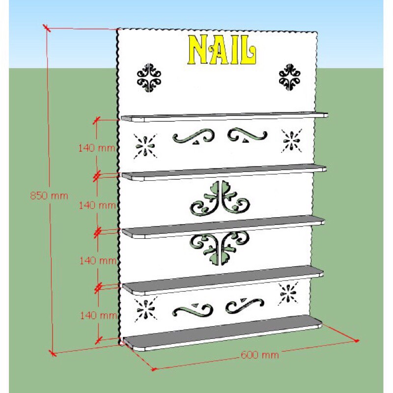 Kệ Để Đồ Nail, Nước Sơn Treo Tường Loại Lớn 80*60 (loại 1)