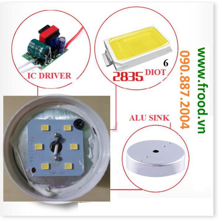 Bóng đèn LED đủ 5w hoặc 9w, sáng trắng hoặc vàng