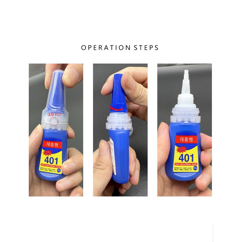 Keo 401 dán móng tay giả, đá, kim loại, gỗ, gốm, da, Thủy tinh, cao su, nhựa (Bulaien)