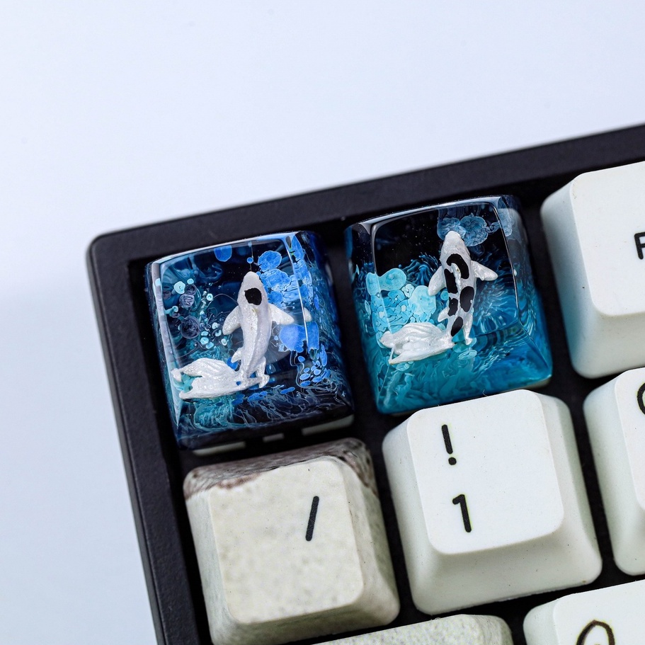 Keycap lẻ cá koi màu xanh đại dương giá rẻ, nút bàn phím giá rẻ