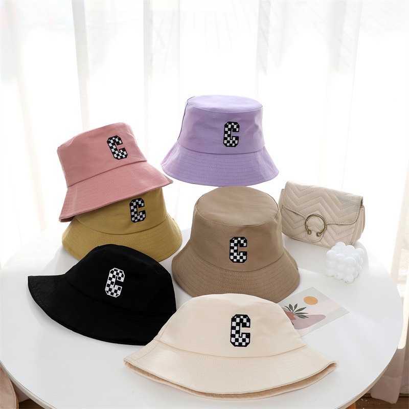 Mũ Bucket Trơn Nón Tai Bèo Vành Cụp Chữ C Viền Caro 467 Nhiều Màu Sắc Ulzzang Form Unisex Nam Nữ - Hazo