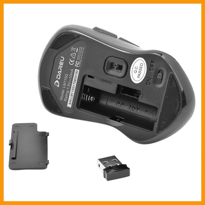 Chuột Không Dây Dareu Lm115G Black_Pink - Bắt Xa 10M - Bảo Hành 24 Tháng Chính Hãng