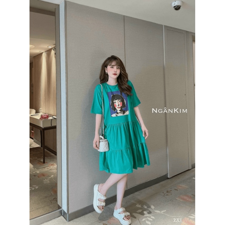 ĐẦM COTTON SUÔNG FORM SIÊU ĐẸP UP thoi trang shop valentina
