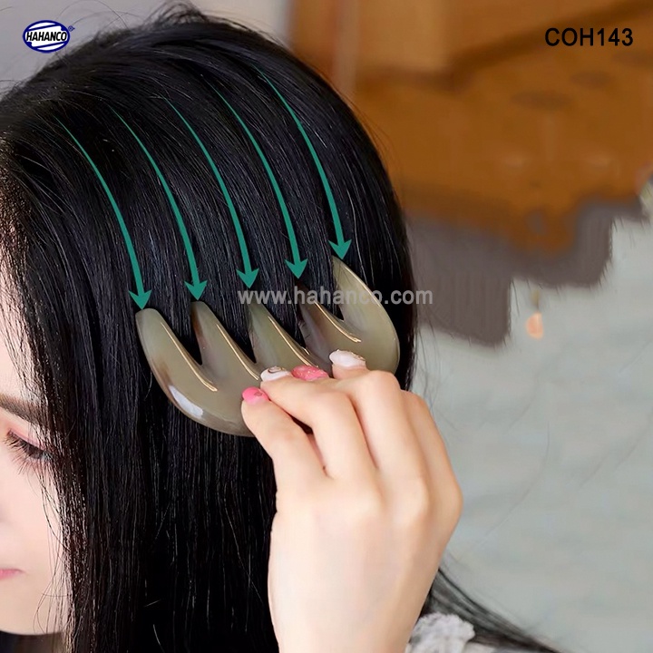 Lược sừng 5 răng đen thần thánh  Massa đầu giúp lưu thông máu