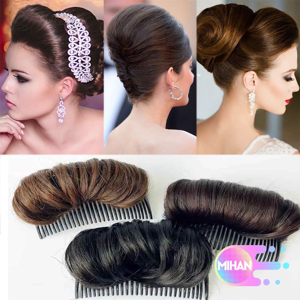 [Hàng mới về] Bộ 1/3 chiếc lược cài tóc gắn tóc giả nối dài sợi tổng hợp phong cách công chúa thời trang tự làm cho nữ