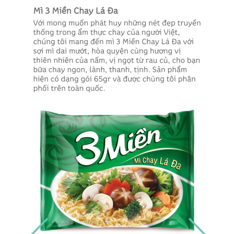 Mì 3 miền nhiều hương vị lựa chọn (Bán lẻ 1 gói)