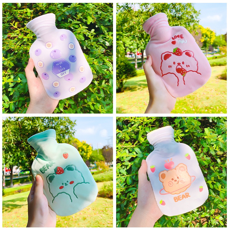 [350ml]Túi chườm nóng lạnh đa năng có lớp vải nhung bên ngoài - Túi chườm bụng