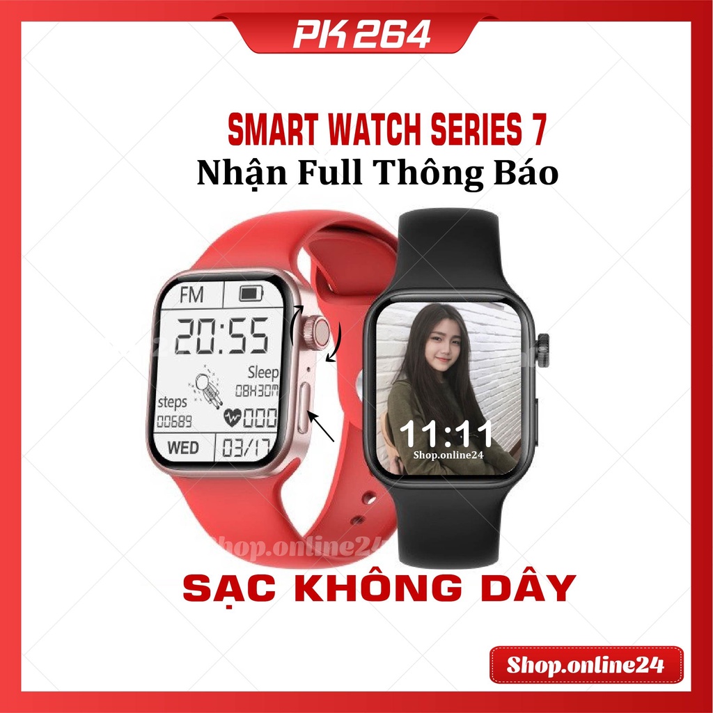 Watch 7 Đồng hồ thông minh Z36 Smartwatch Series 7 Sạc không dây, Nghe gọi bluetooth, Thay ảnh, dùng được 2 nút