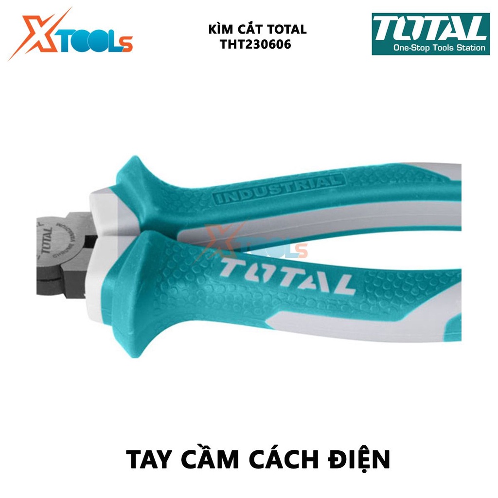 Kìm cắt dây điện TOTAL THT230606 Kìm tuốt dây điện Kích cỡ 6&quot;/160mm thép CR-V, tay cầm cách điện,bọc cao su chống trơn b