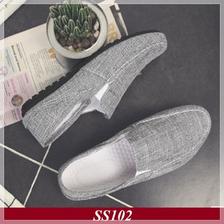 [ SIÊU RẺ ] Giày Lười Vải Nam Hàn Quốc Màu Xám Đậm (SS102) [ Shop Yêu Thich ]