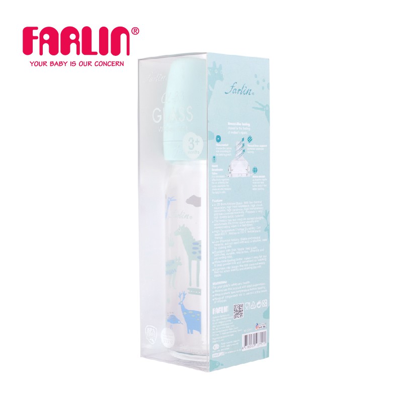 Bình Sữa Cho Bé City Bottle Thủy Tinh Cổ Rộng của FARLIN - Nam Phi - 160ml/240ml