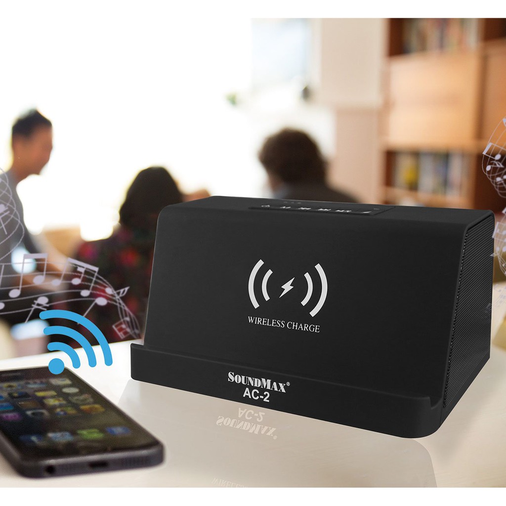 Loa bluetooth kiêm đế sạc không dây SoundMax AC-2 (Hàng Chính Hãng)