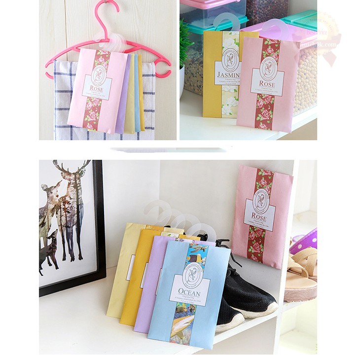 Túi Thơm Để Tủ Quần Áo Kèm Móc Treo – chất liệu thảo dược tự nhiên