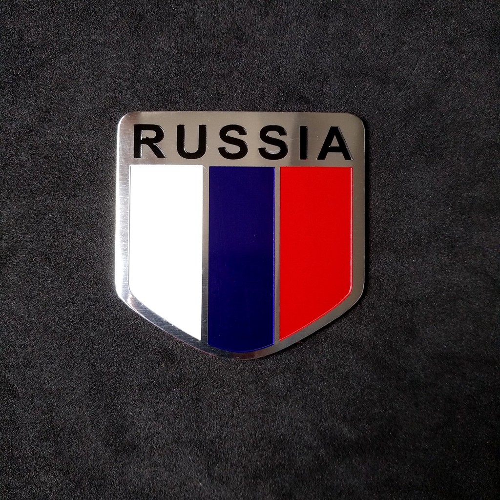 Miếng dán kim loại CỜ RUSSIA ( 5cm x 5cm )