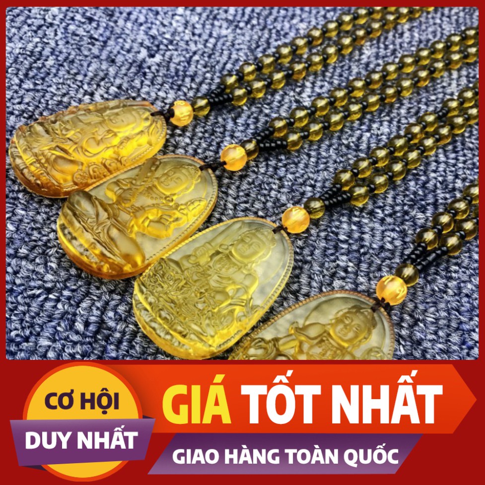 ((XẢ KHO )) Dây chuyền chuỗi hạt mặt phật Như Lai Đại Nhật màu vàng cam - Phật bản mệnh người tuổi Mùi, tuổi Thân