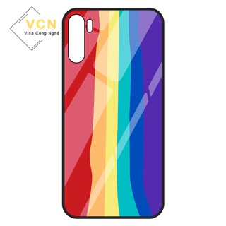 Ốp lưng OPPO Reno 2F/Reno 4/Reno 5/Reno 4 Pro/....Bộ sưu tập 7 màu cầu vồng kính cường lực 9H chống trầy