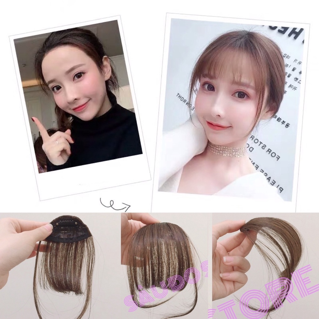 Tóc giả mái thưa Hàn Quốc dệt tay có mai và không có mai đủ màu