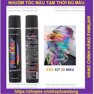 Keo xịt tóc Familiar 100ml đủ màu / Nhuộm tóc tạm thời