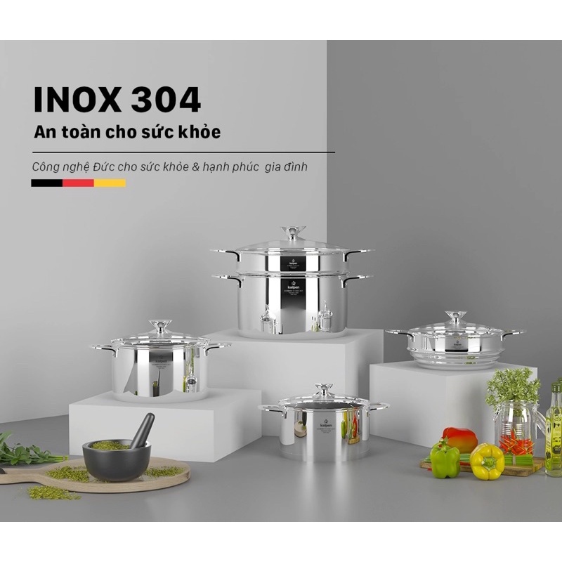 Xửng hấp inox 304 Thông Minh Kalpen size 20cm dùng được nồi 16-18-20cm size 24cm 20-22-24 cm