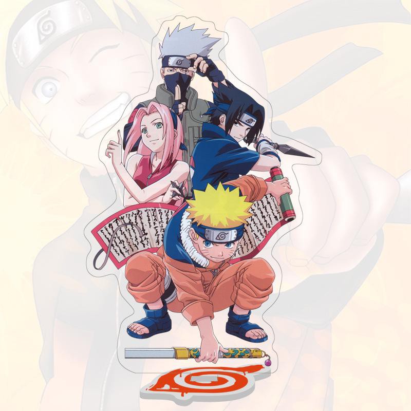 Mô hình nhân vật mica acrylic standee Naruto Sasuke Cửu vĩ hồ ly in hình anime chibi trang trí trưng bày