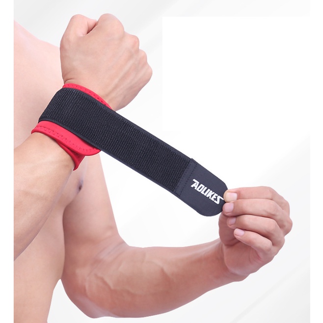 Dây cuốn cổ tay Aolike Màu Đỏ bảo vệ cổ tay cầu lông thể dục tạ kháng lực nam và nữ cử tạ thể thao