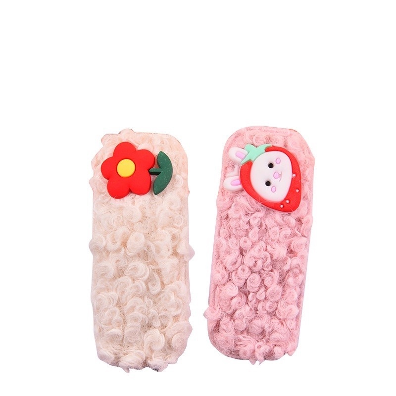 Kẹp tóc chất liệu lông cừu thiết kế xinh xắn thời trang cho nữ