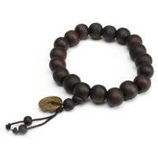 Vòng tay gỗ đồng xu may mắn tài lộc 10mm 26