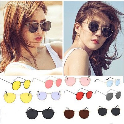 Kính mát gọng tròn KAIWENLOVE bằng kim loại phong cách harajuku cổ điển thời trang nữ