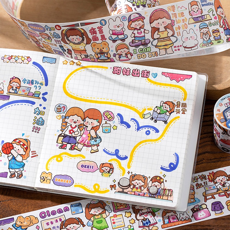 Cuộn Băng Keo Giấy Thấm Dầu Và Dễ Thương 4 Kiểu