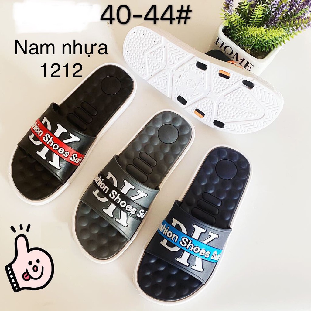 Dép bản đúc HOT quai nút nhựa Nam Nữ chấm massage êm chân DK1212 năm 2021