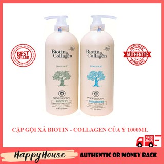 DẦU GỘI GIẢM RỤNG TÓC, PHỤC HỒI TÓC HƯ TỔN BIOTIN VÀ COLLAGEN CỦA Ý, CHAI 1000ML