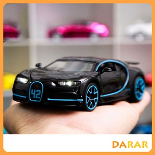 XE MÔ HÌNH TĨNH siêu xe Bugatti Chiron - MINIAUTO tỷ lệ 1:32 Đen Xanh