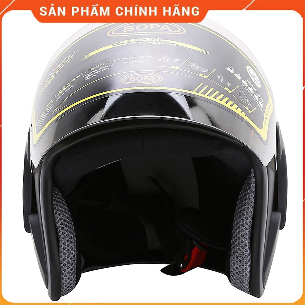 Mũ bảo hiểm 3/4 đầu có kính 46 PRO Bopa Chính hãng - Bảo hành 12 tháng