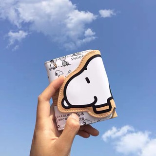 Ví Ngắn Đựng Tiền Xu In Hình Snoopy Dễ Thương Kiểu Hàn Quốc