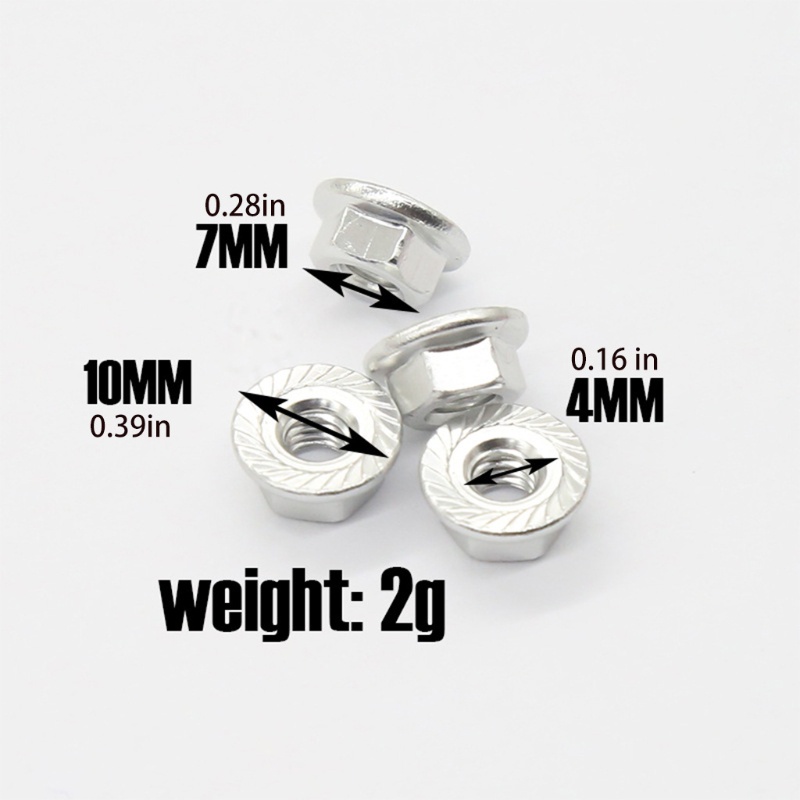 Bộ 4 Đai Ốc M4 Bằng Hợp Kim Nhôm Cho Xe Điều Khiển Từ Xa 1 / 10