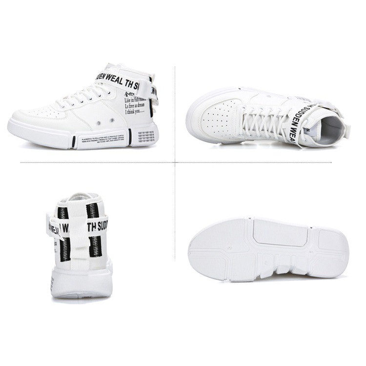 Giày Martin Nam Cổ Cao Siêu Chất Trắng BCC003