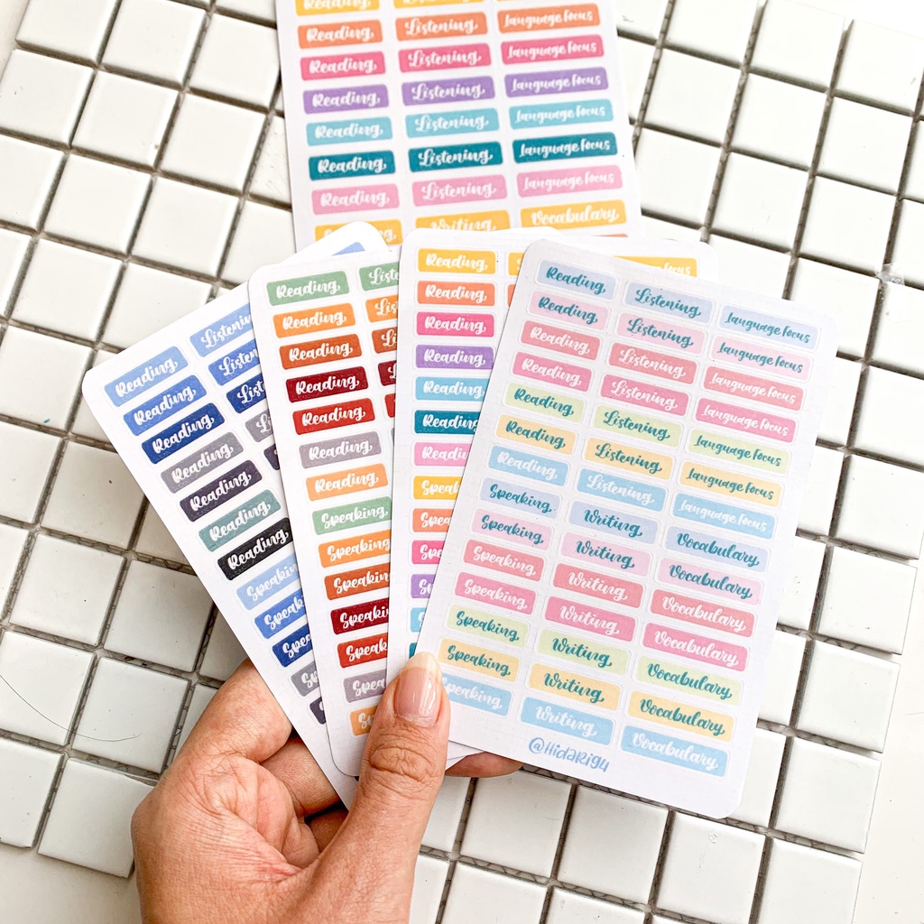 Mini - Sticker Đề Mục Anh Văn - Sticker Ham Học / Hidari