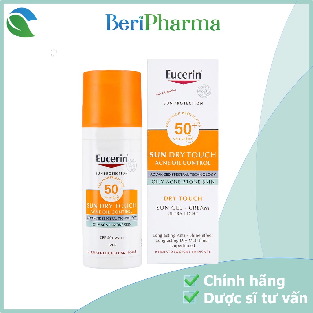 [Mã SKAMFM57M giảm 8% đơn 350K] Eucerin Kem Chống Nắng Kiểm Soát Nhờn Sun Oil Control Dry Touch Spf50+ 50ml