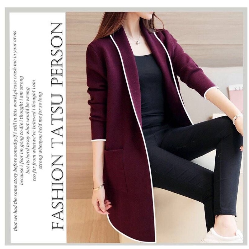 Áo khoác cardigan dáng dài có size lớn thời trang dành cho nữ